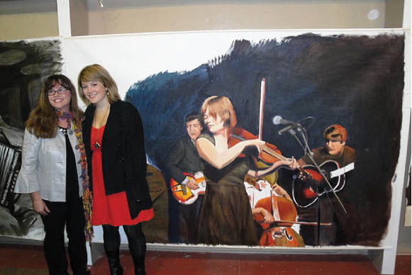 Sara Watkins and Karen Brake at the unveiling on Janurary 18, 2010
